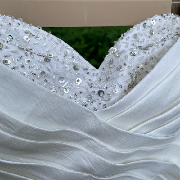 Cinderella Divine Short White Strapless Wedding Dress - Picture 7 of 12